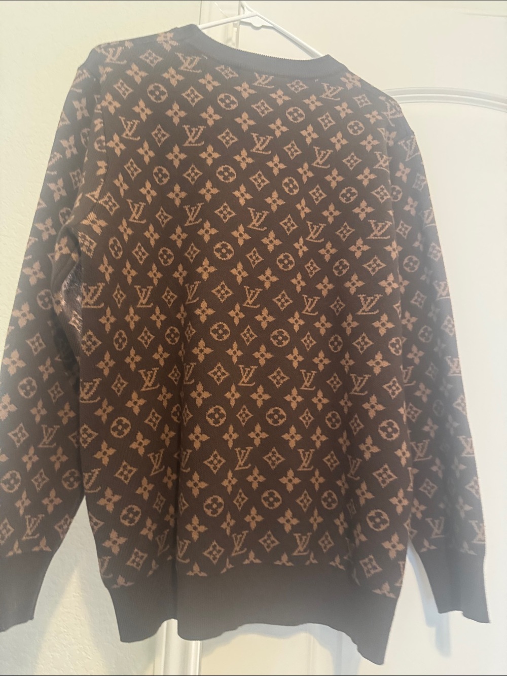 Brown and Tan Monogram Crewneck Sweater